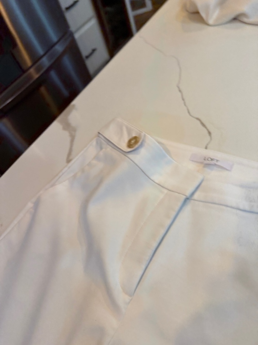 LOFT Women’s White Dress Pants - Tailored Flat Front